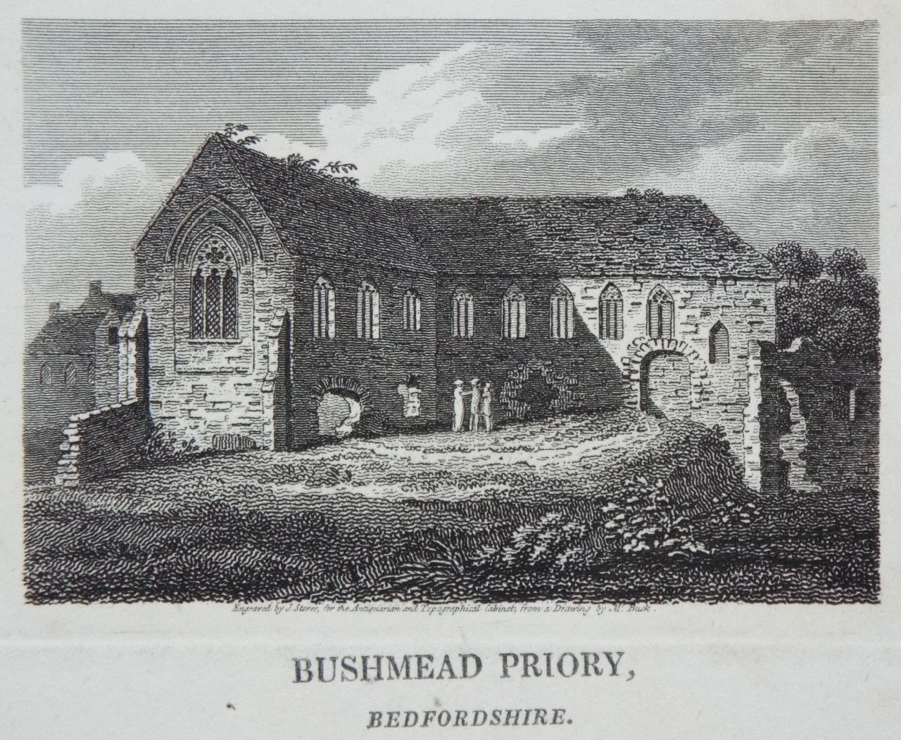 Print - Bushmead Priory, Bedfordshire. - Storer